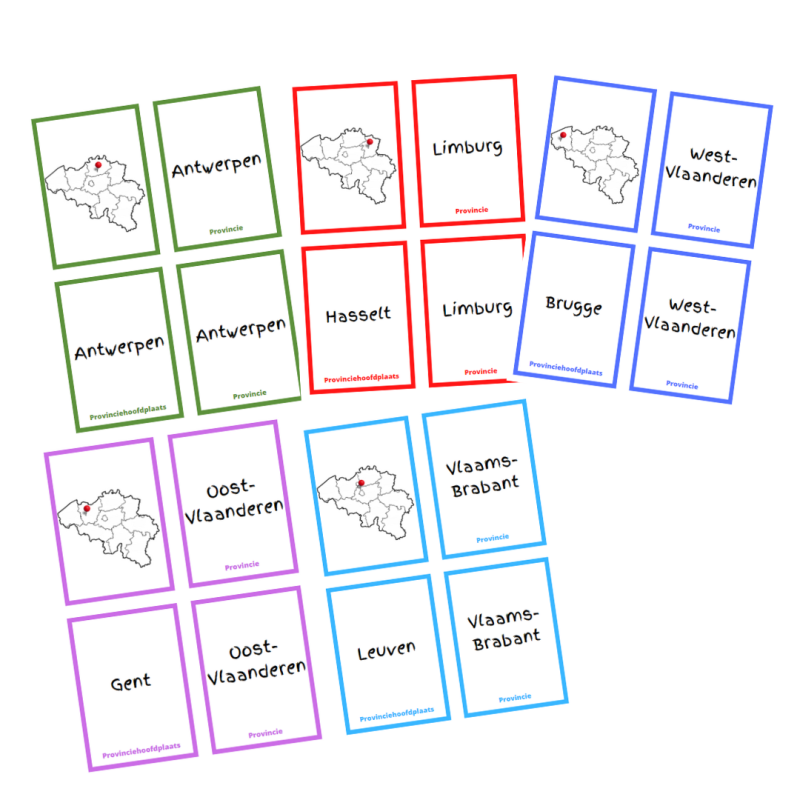 Memory provincies en provinciehoofdsteden in België (download)