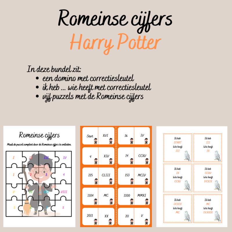 Bundel: Romeinse cijfers thema Harry Potter (download)