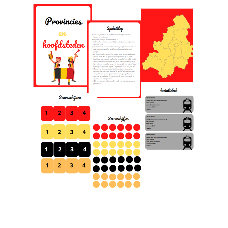 Bordspel: provincies en hoofdsteden (download)