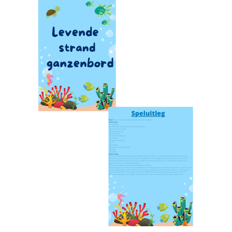 Bordspel: levende strand ganzenbord (download)