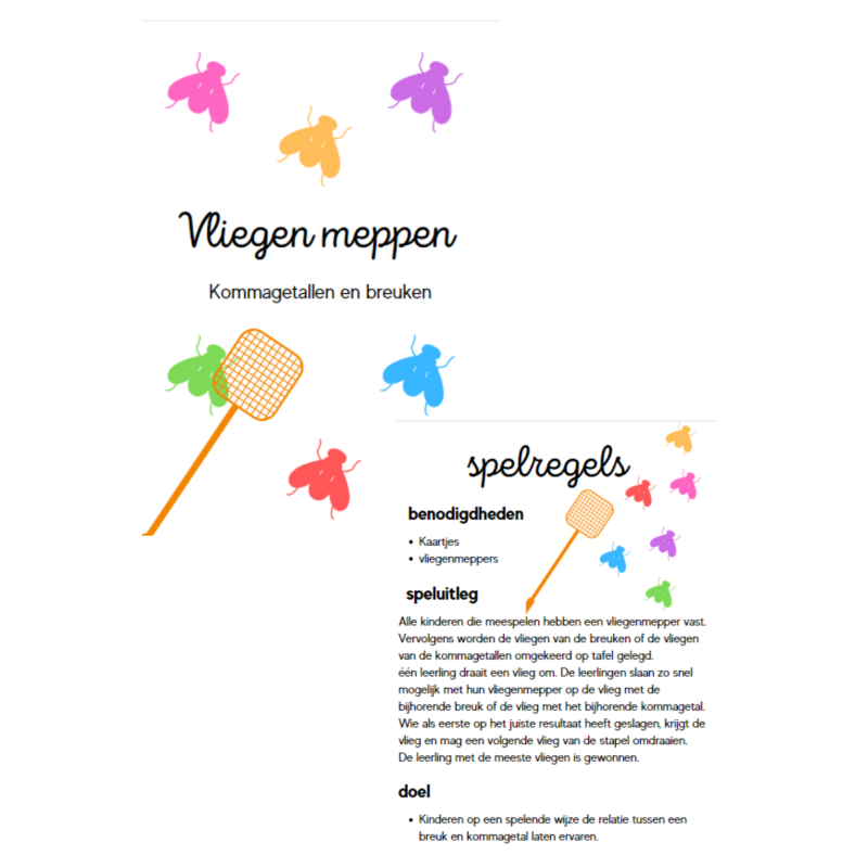 Vliegen meppen: relatie kommagetallen en breuken (download) Vliegen meppen: relatie kommagetallen en breuken (download)