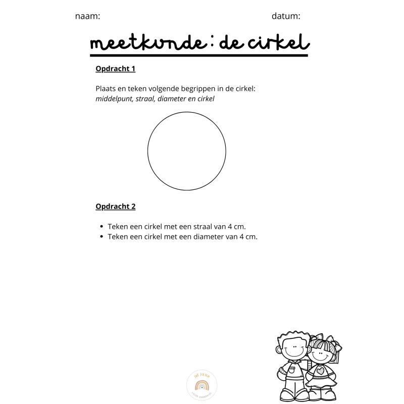 Werkblad meetkunde: de cirkel (download)