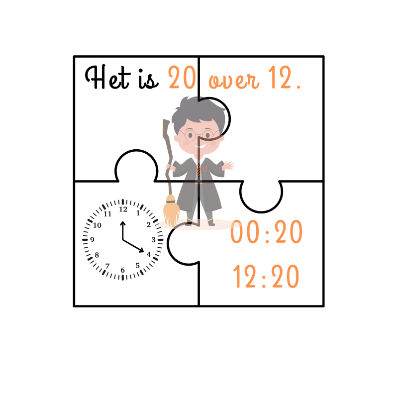 Puzzelen thema Harry Potter: digitale klok en analoge klok 20 voor/ over, 25 voor/over (download) Puzzelen thema Harry Potter: digitale klok en analoge klok 20 voor/ over, 25 voor/over (download)