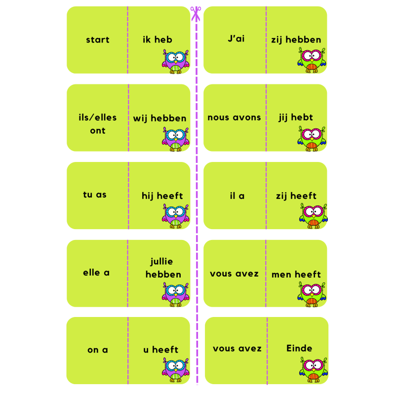 Domino Franse basiswerkwoorden (download)