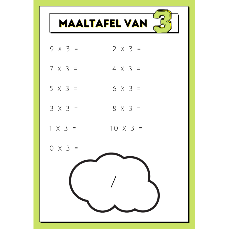 Bundel werkbladen: maaltafels en deeltafels (download)