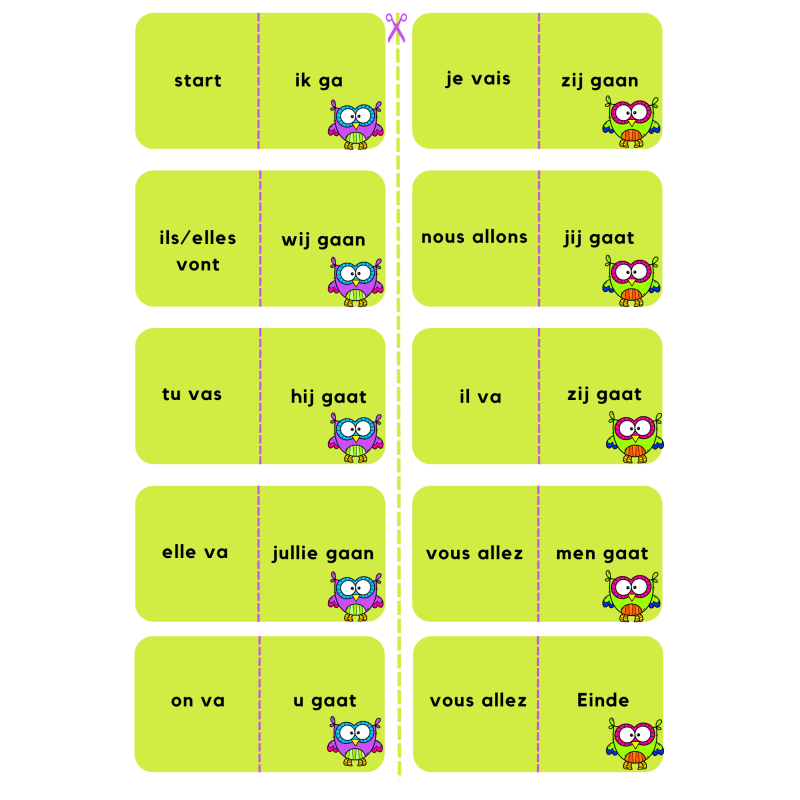 Domino Franse basiswerkwoorden (download)