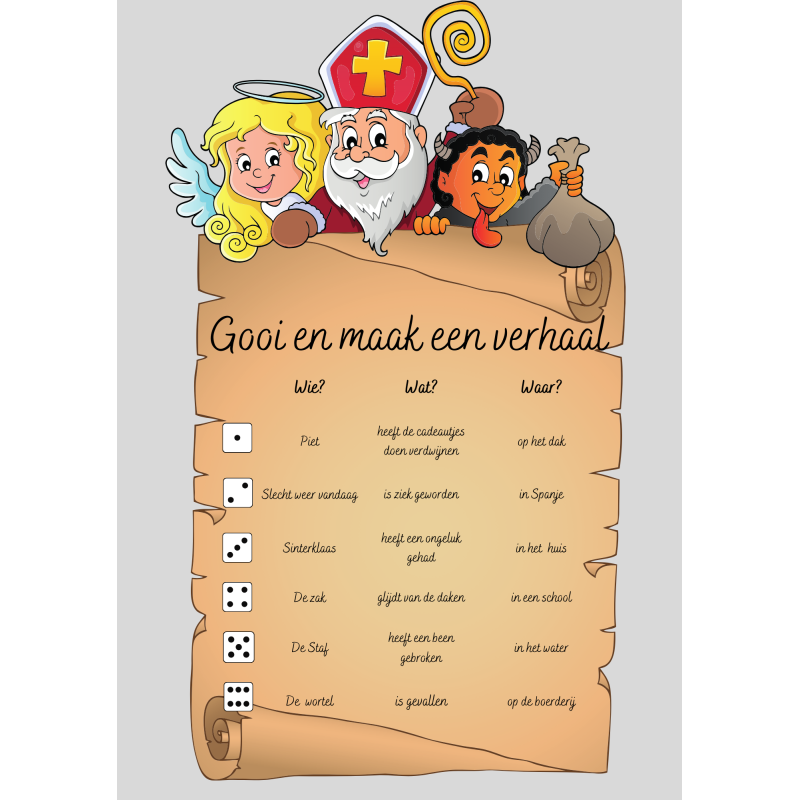 Gooi en maak een verhaal thema Sinterklaas (download)